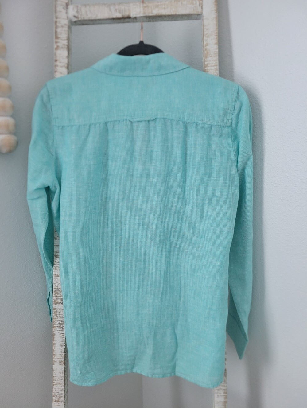 BANANA REPUBLIC Womens Mint Linen-Cotton Soft Wash Shirt | Size Medium - Picture 9 of 9